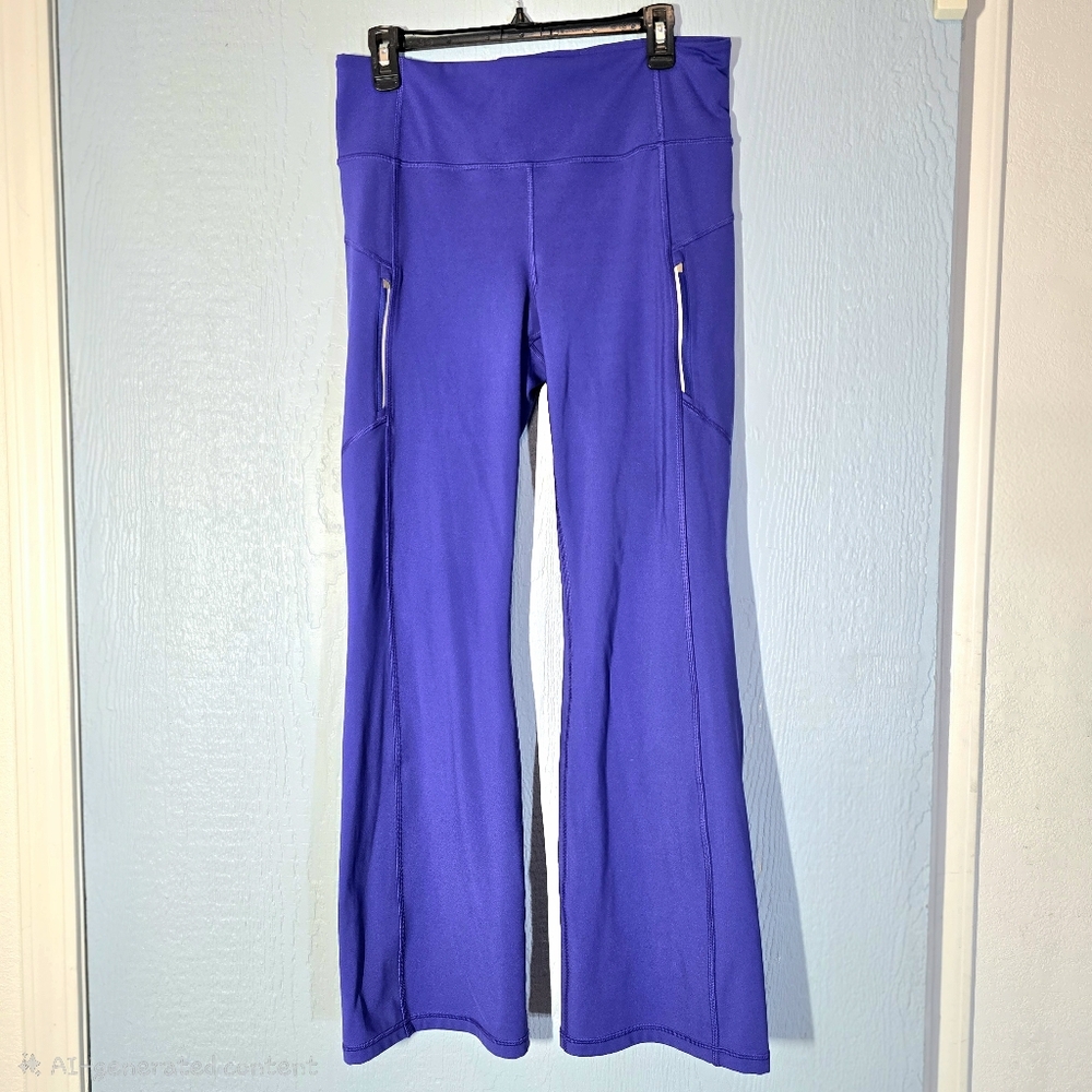Athleta Cold Weather Rainier High Rise Bootcut Leggings - Borealis Blue - Large - Picture 3 of 10